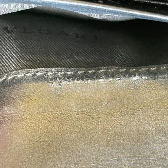 BVLGARI Clutch Bag Black Canvas Leather Long Bifold Wallet Authentic BVLGARI - Picture 9 of 12